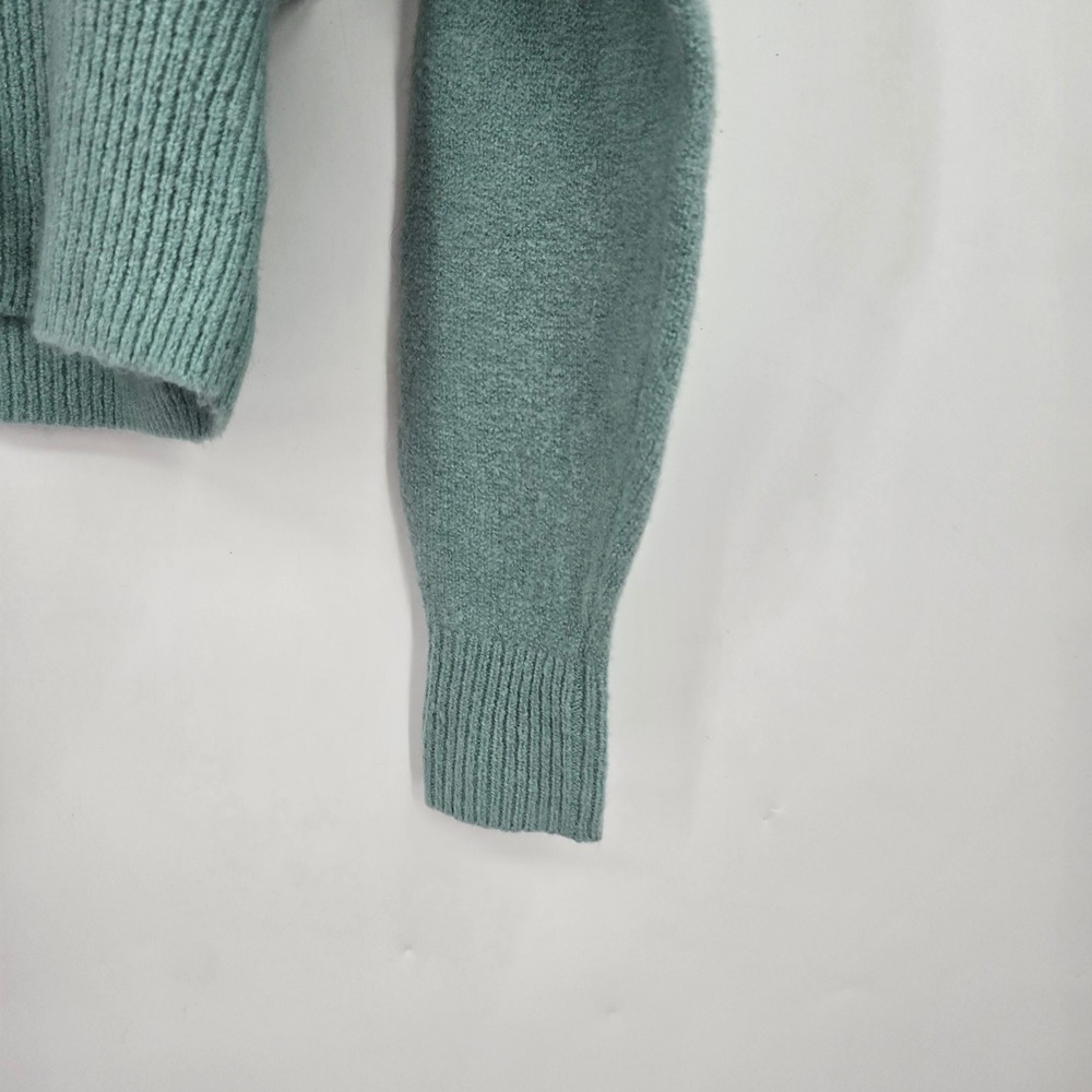 A New Day Womens Sage Green Heart Button‎ Collared Knit Cardigan Sweater Size M - Picture 7 of 11
